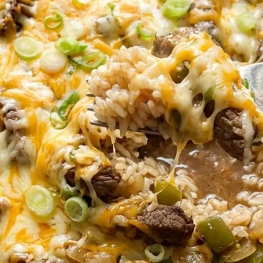 Cheesy Steak & Rice Skillet finished recipe
