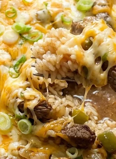 Cheesy Steak & Rice Skillet finished recipe