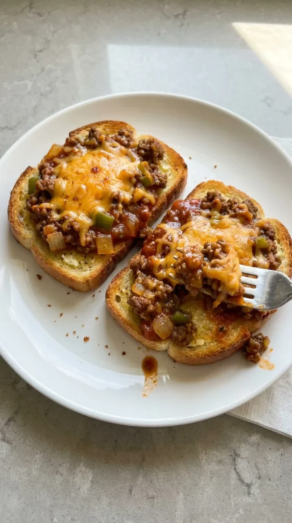 Cheesy Texas Toast Sloppy Joes full finished recipe