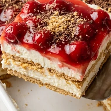 Cherry Cheesecake Icebox Cake finished recipe