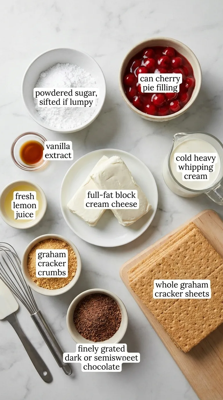 Cherry Cheesecake Icebox Cake ingredients