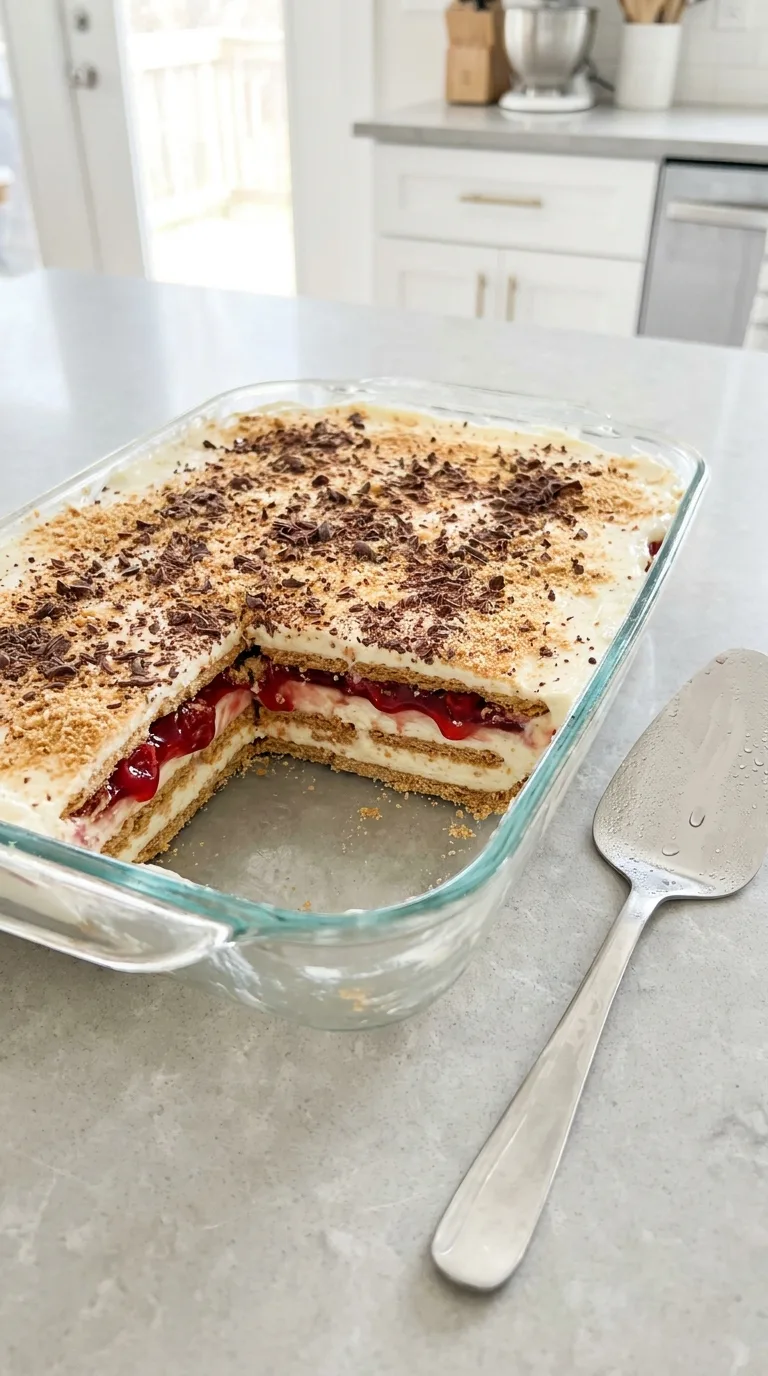 Cherry Cheesecake Icebox Cake step 14