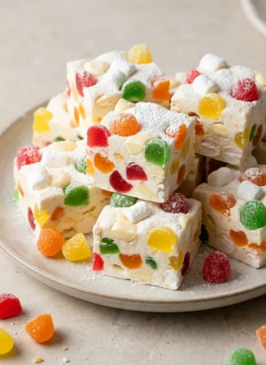Chewy Jelly Nougat Delights finished recipe