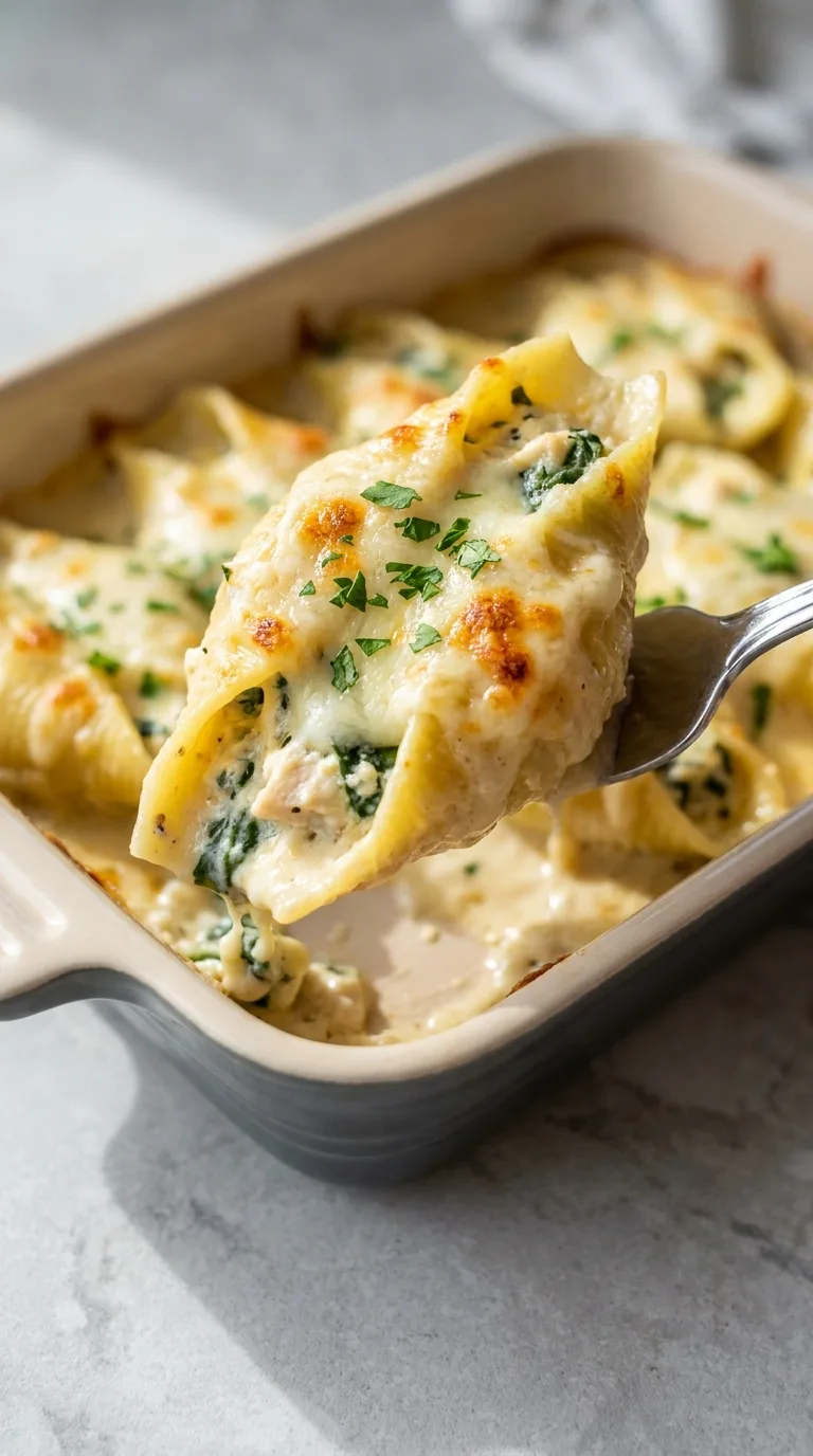 Chicken Alfredo Stuffed Shells step Final
