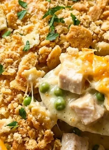 Chicken Casserole with Ritz Crackers finished recipe