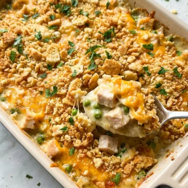Chicken Casserole with Ritz Crackers finished recipe