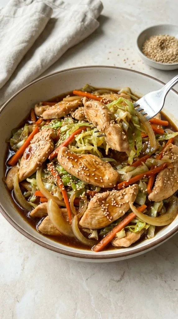 Chinese Chicken Cabbage Stir Fry full finished recipe