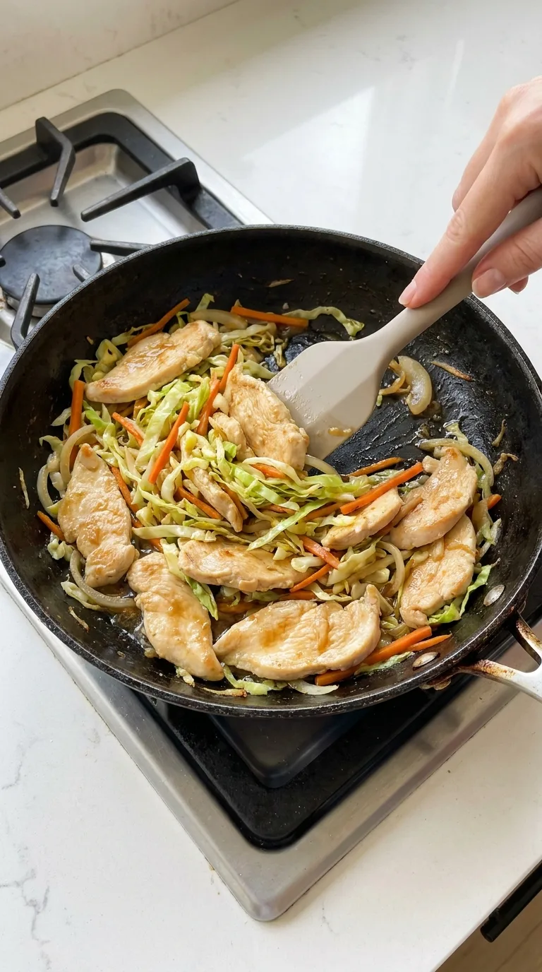 Chinese Chicken Cabbage Stir Fry step 7