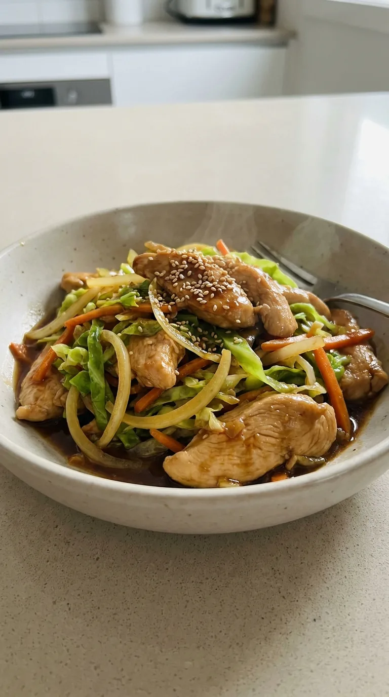 Chinese Chicken Cabbage Stir Fry step Final