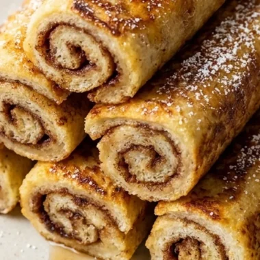 Cinnamon Roll French Toast Roll-Ups finished recipe
