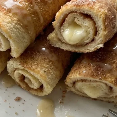 Cinnamon Roll French Toast Roll-Ups with Cream Cheese Filling finished recipe