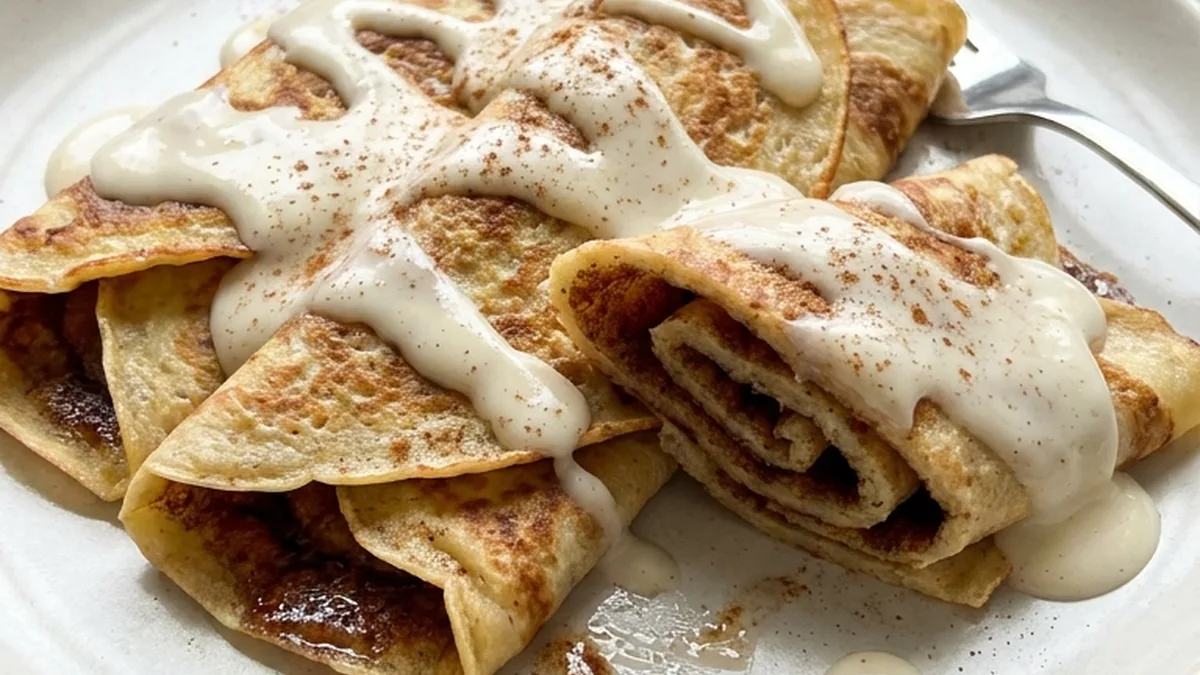 Cinnamon Roll Protein Crepes