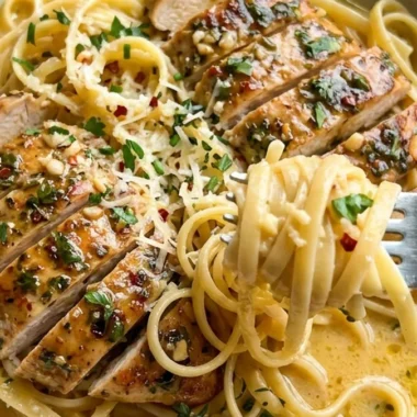Cowboy Butter Chicken Linguine with Garlic and Herbs finished recipe