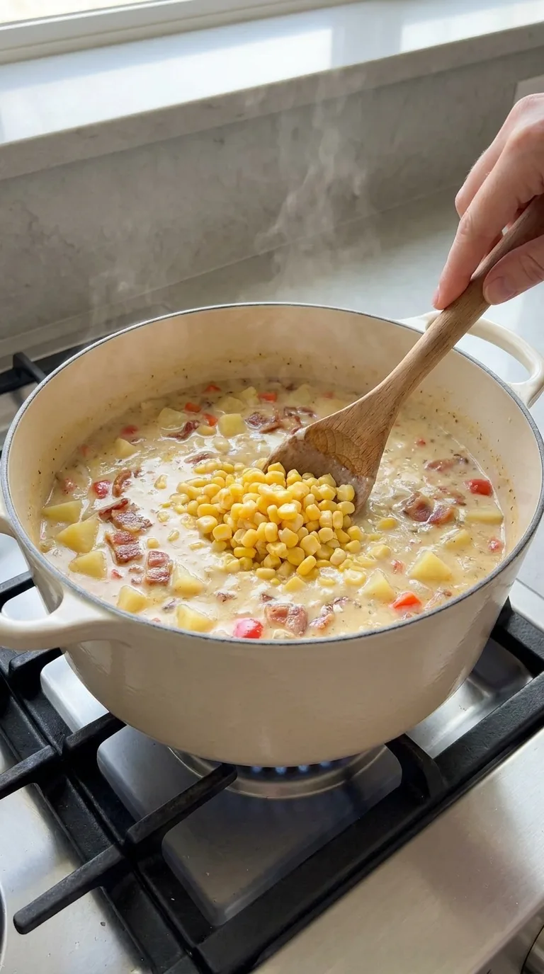 Creamy Corn Chowder with Potatoes and Bacon step 10
