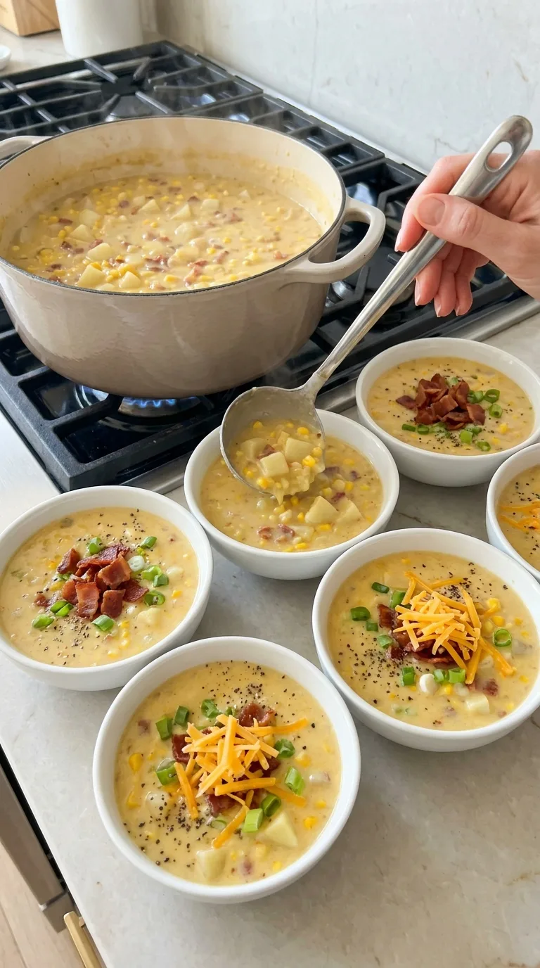 Creamy Corn Chowder with Potatoes and Bacon step 15