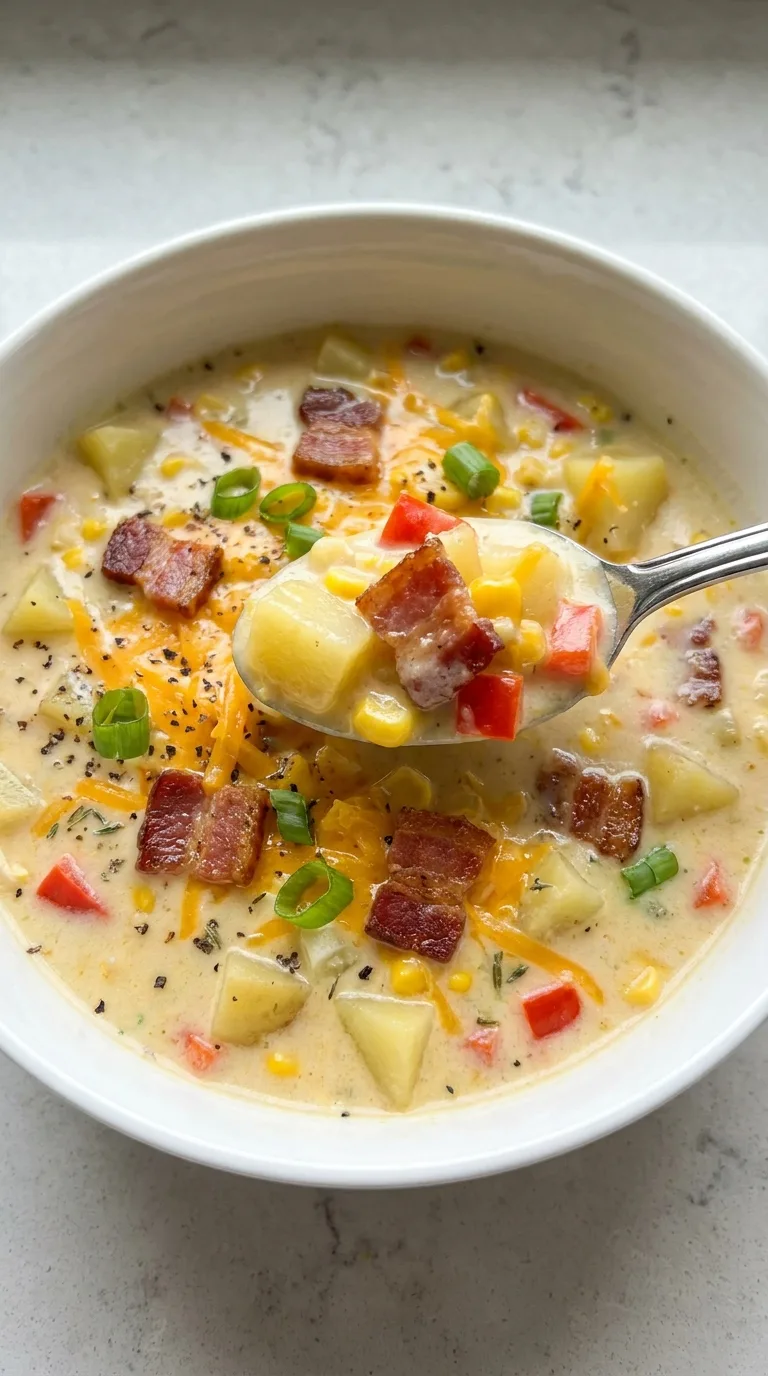 Creamy Corn Chowder with Potatoes and Bacon step Final