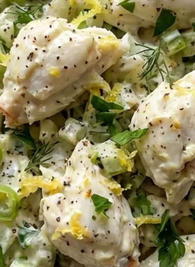 Creamy Crab Salad with Lemon and Fresh Herbs finished recipe