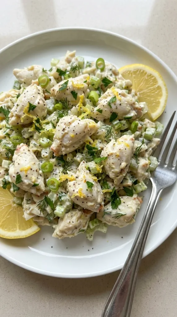 Creamy Crab Salad with Lemon and Fresh Herbs full finished recipe