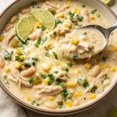 Creamy Crockpot Chicken Chili Delight finished recipe