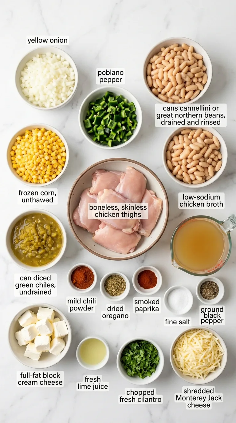 Creamy Crockpot Chicken Chili Delight ingredients