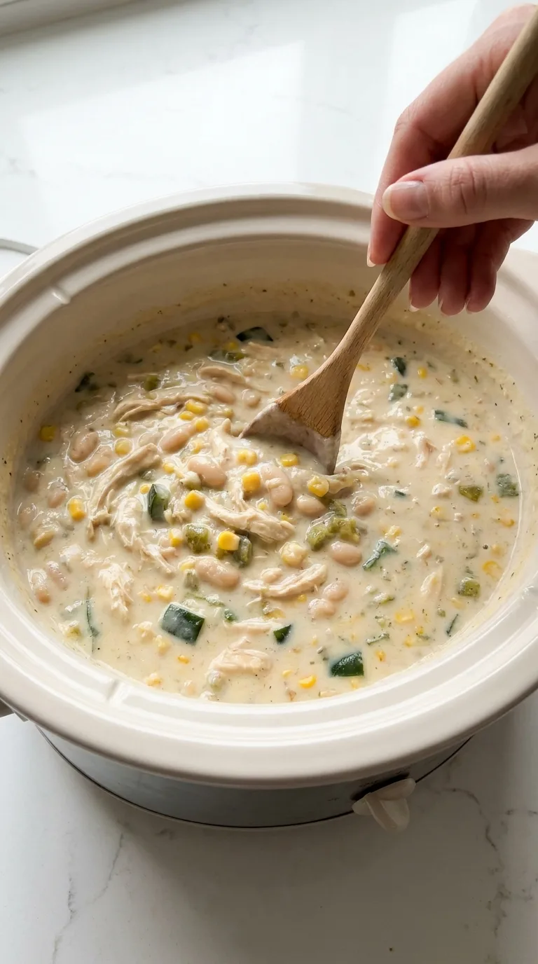 Creamy Crockpot Chicken Chili Delight step 9