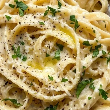 Creamy Garlic Parmesan Pasta finished recipe