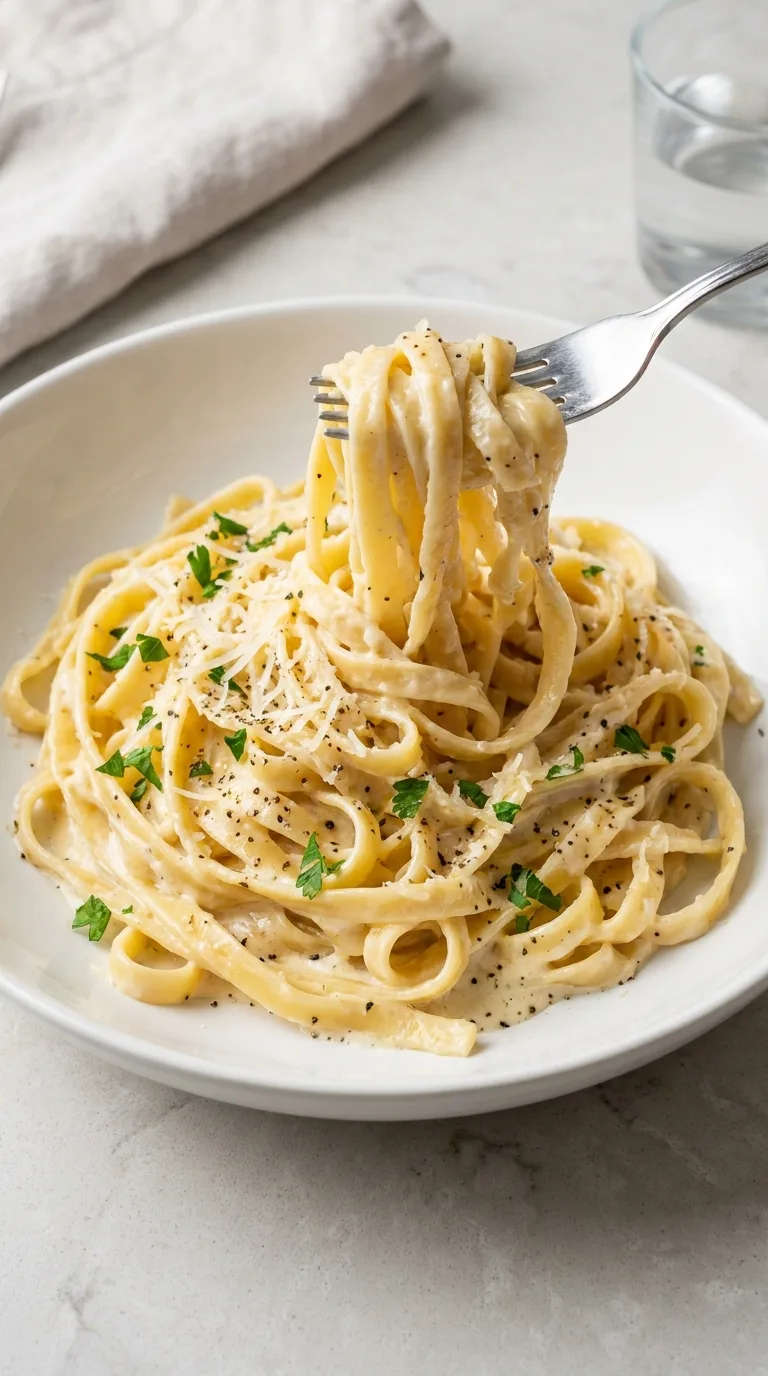 Creamy Garlic Parmesan Pasta final dish