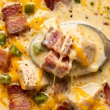 Creamy Jalapeno Popper Chicken Soup finished recipe