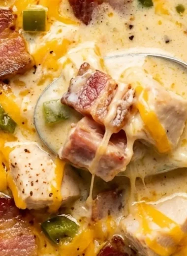 Creamy Jalapeno Popper Chicken Soup finished recipe