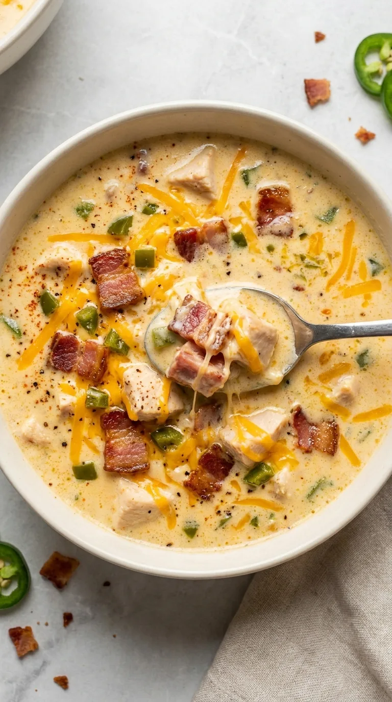 Creamy Jalapeno Popper Chicken Soup featured image