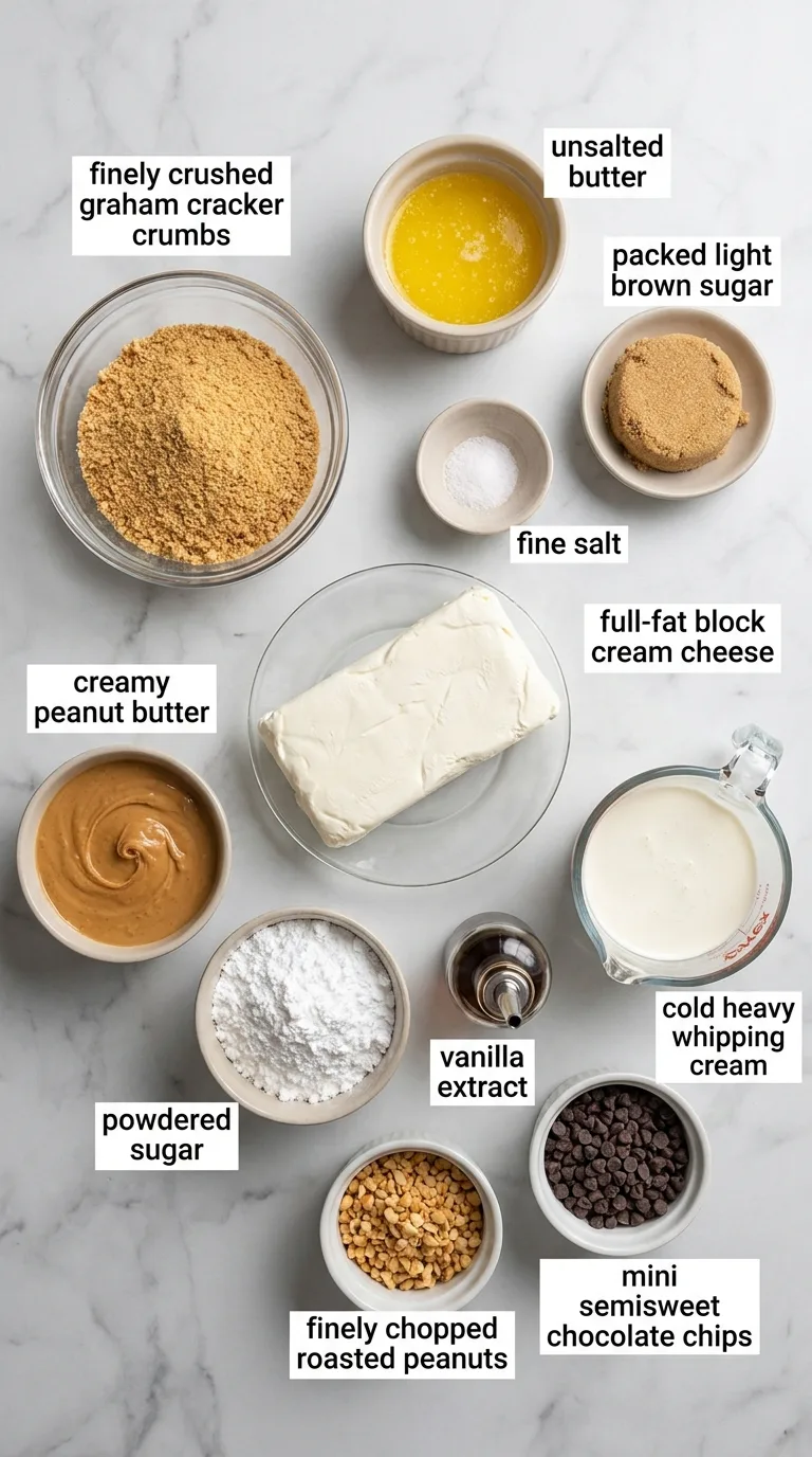 Creamy No-Bake Peanut Butter Cheesecake Bites ingredients
