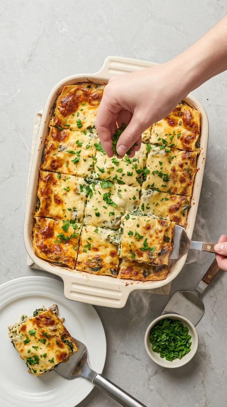 Creamy Spinach & Mushroom Lasagna step 17