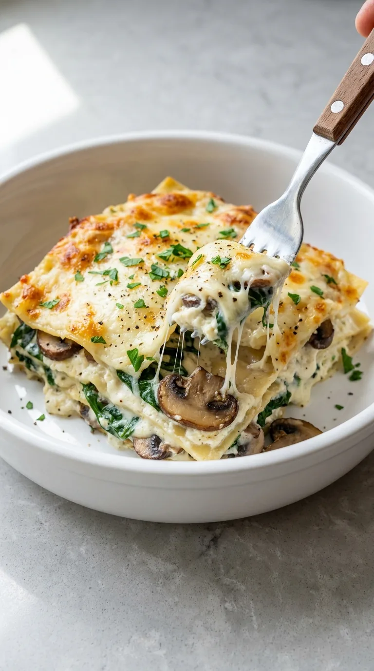 Creamy Spinach & Mushroom Lasagna step Final