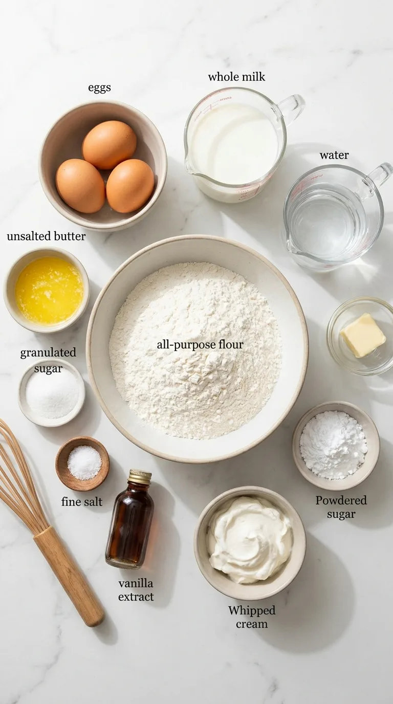 Crepes ingredients
