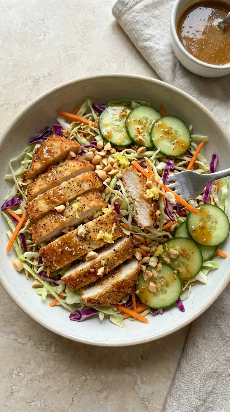 Crispy Cabbage Chicken Salad with Sesame Ginger Dressing featured image