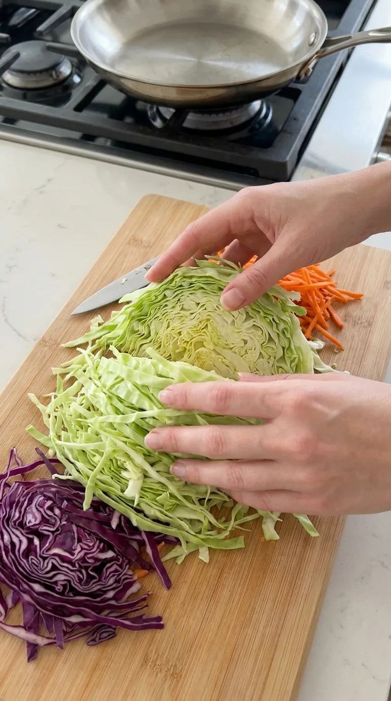 Crispy Cabbage Chicken Salad with Sesame Ginger Dressing step 2