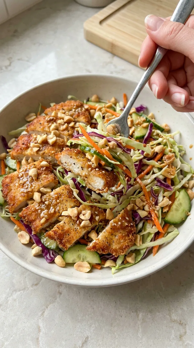 Crispy Cabbage Chicken Salad with Sesame Ginger Dressing step Final