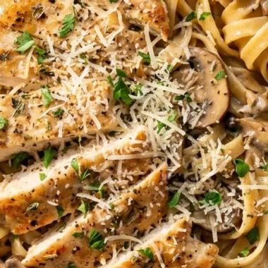Delicious Creamy Chicken Marsala Pasta Recipe finished recipe