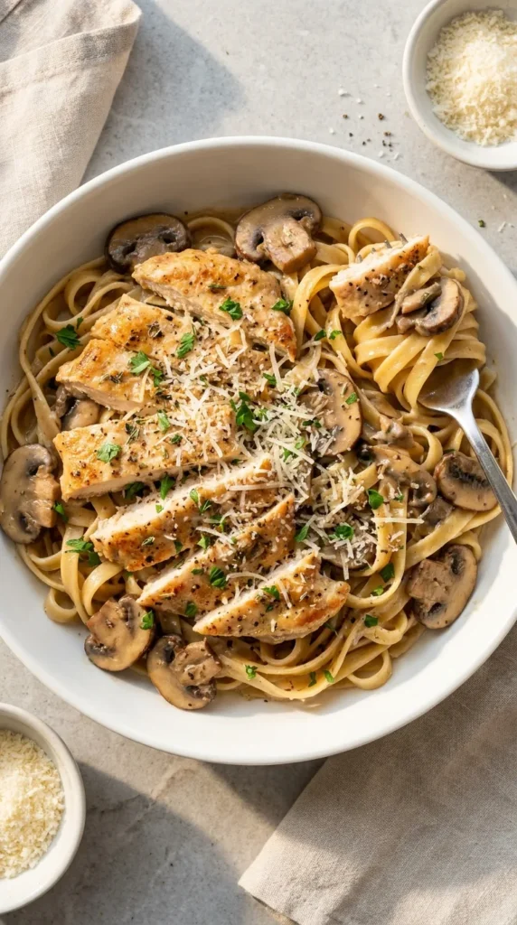 Delicious Creamy Chicken Marsala Pasta Recipe full finished recipe