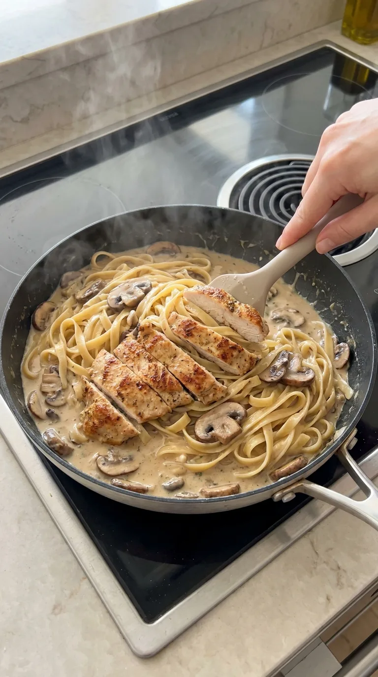 Delicious Creamy Chicken Marsala Pasta Recipe step 18