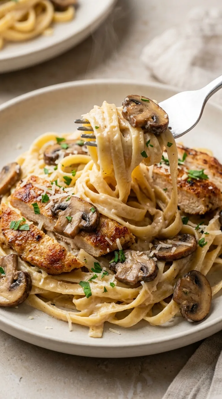 Delicious Creamy Chicken Marsala Pasta Recipe final dish
