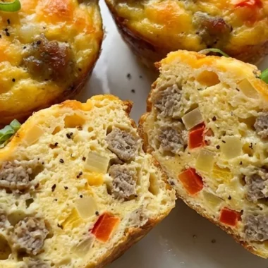 Egg, Cheese, and Sausage Muffins finished recipe