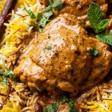 Fragrant Butter Chicken Biryani finished recipe