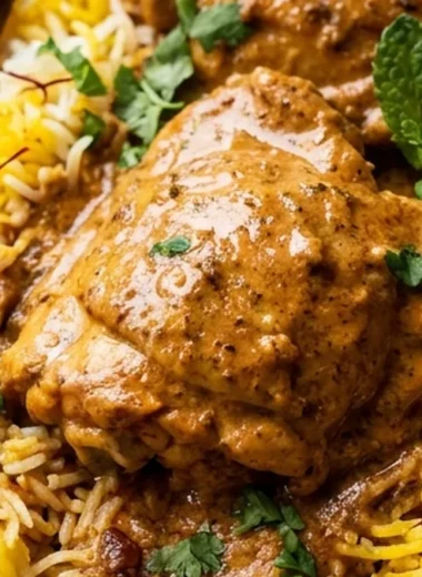 Fragrant Butter Chicken Biryani finished recipe