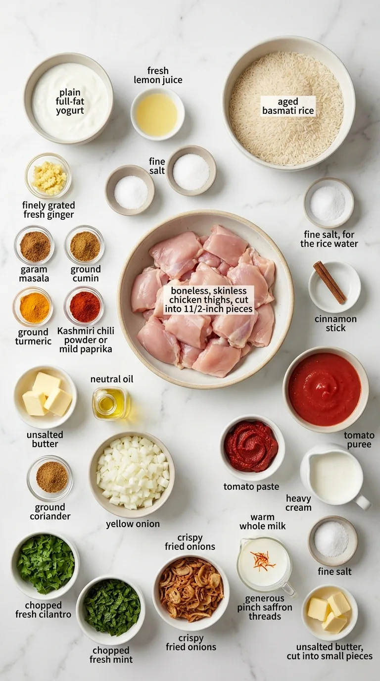 Fragrant Butter Chicken Biryani ingredients
