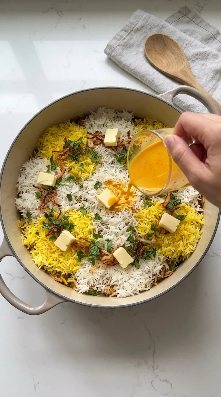 Fragrant Butter Chicken Biryani step 15