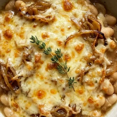 French Onion White Beans finished recipe