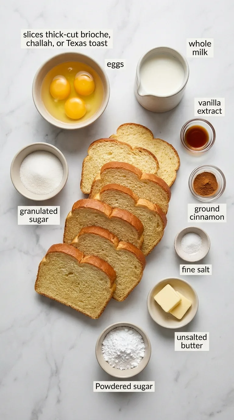 French Toast ingredients