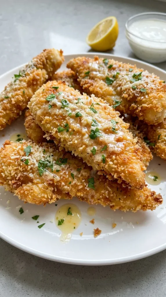 Garlic Parmesan Chicken Tenders full finished recipe
