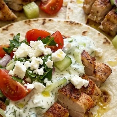 Grilled Mediterranean Chicken Tacos finished recipe